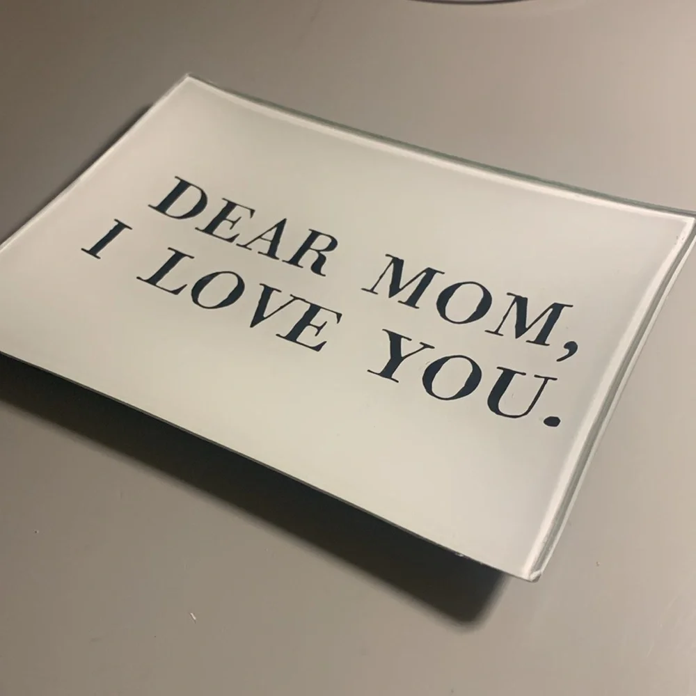 White Rectangular Tray with Black Text - Picture 4 of 4